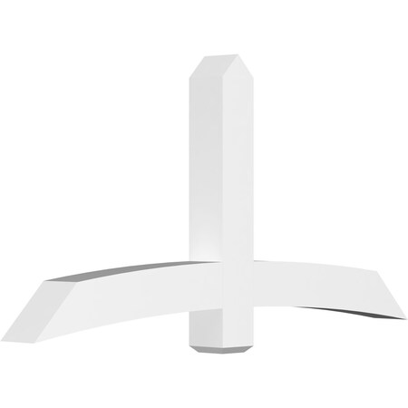 Ekena Millwork Bellingham Architectural Grade PVC Gable Bracket, 72"W x 36"H x 6"D x 6"F, 12/12 Pitch GBP072X36X0606BEL00